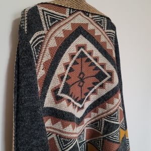 Debut Aztec Cardigan Grey Tan Size M/L